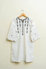 3 Piece White Shirt & Dupatta - Image 3