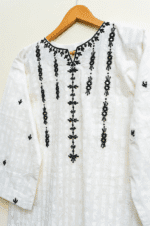 3 Piece White Shirt & Dupatta - Image 4