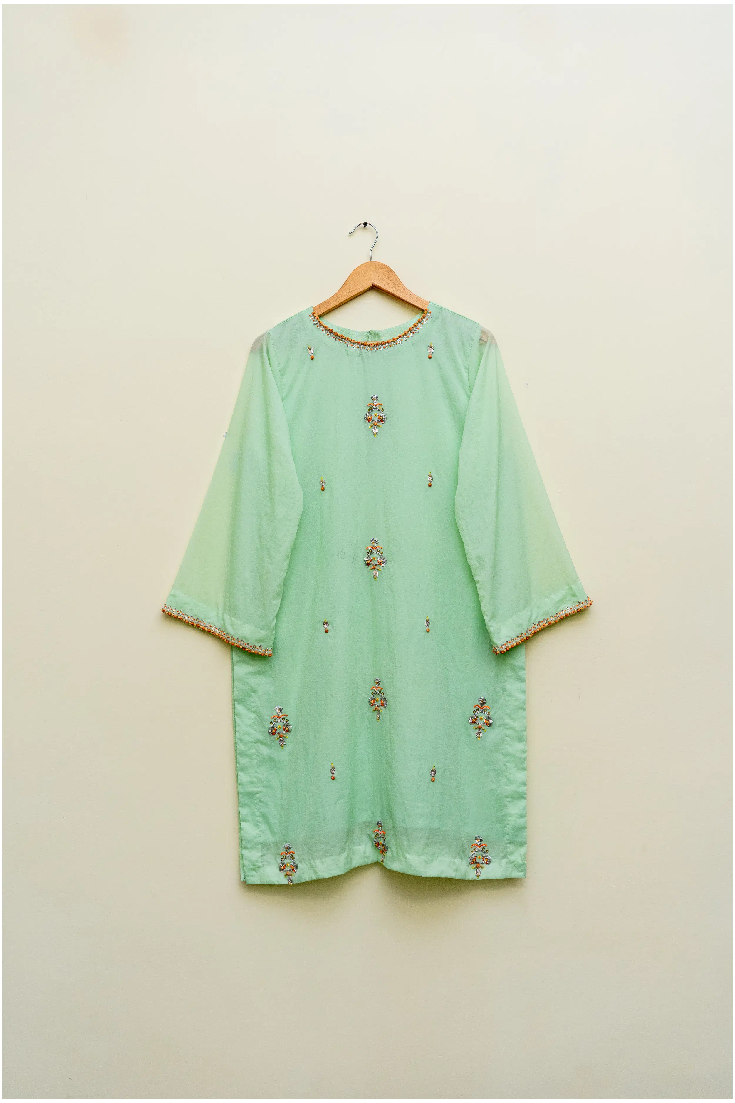 3 piece Pista Silk Shirt, Trouser & Dupatta - Image 6