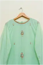 3 piece Pista Silk Shirt, Trouser & Dupatta - Image 7