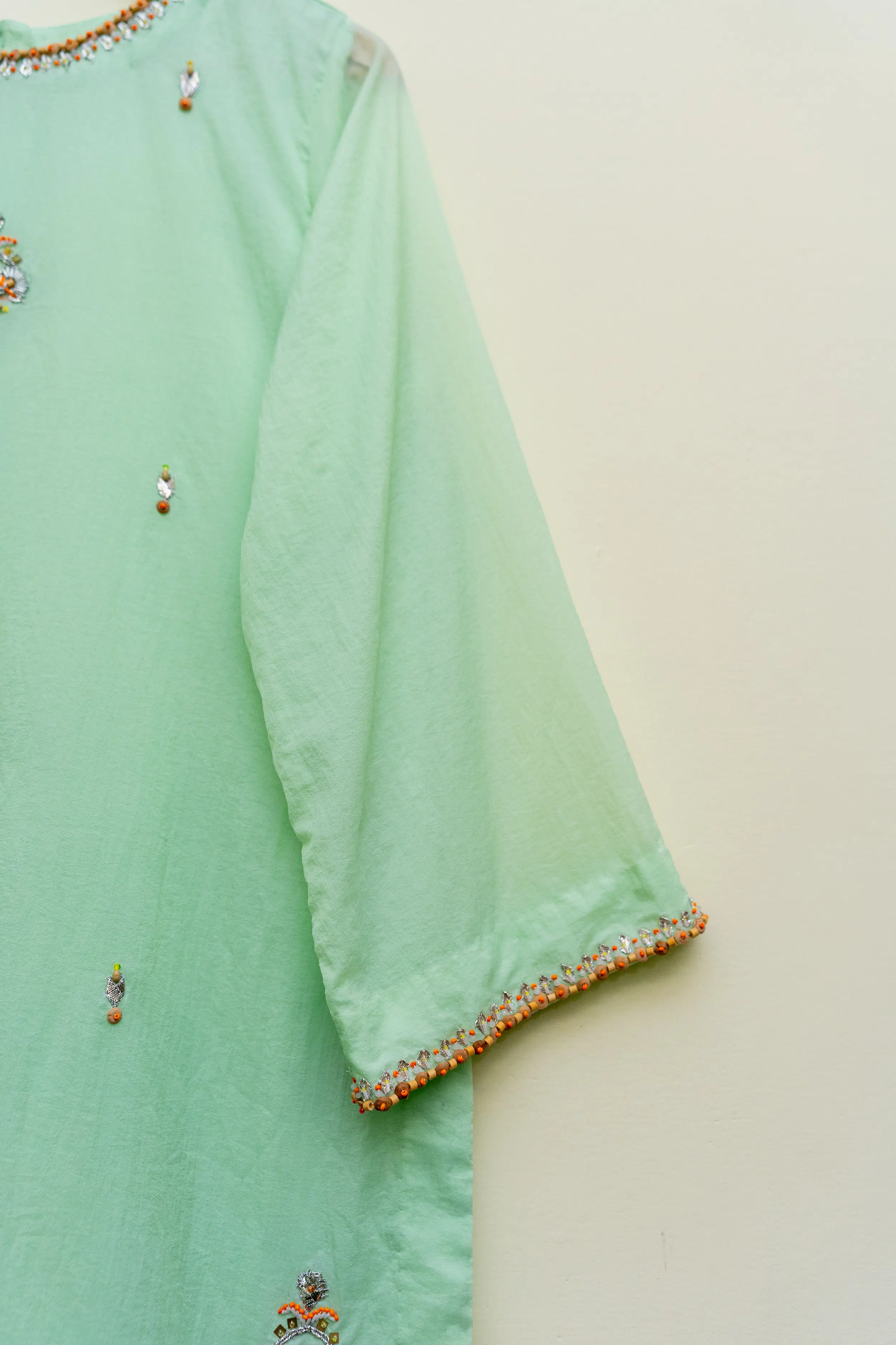 3 piece Pista Silk Shirt, Trouser & Dupatta - Image 8