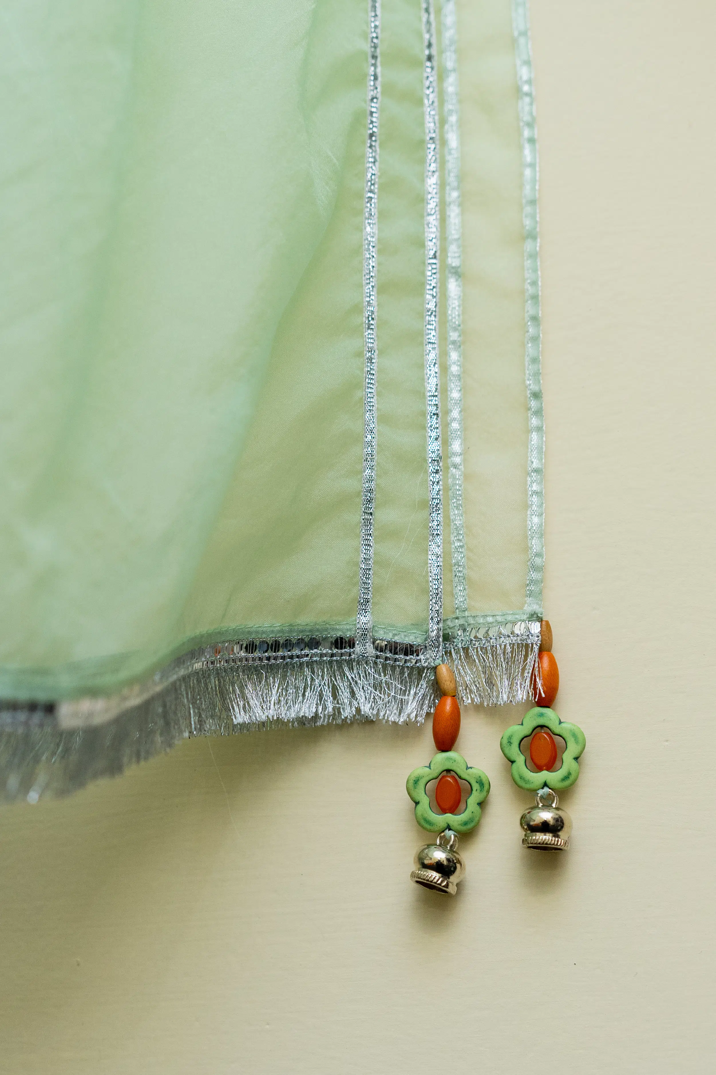 3 piece Pista Silk Shirt, Trouser & Dupatta - Image 9