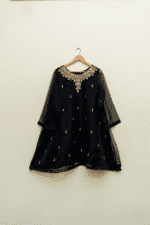 Black Organza Frock & Dupatta - Image 2