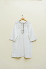 3 Piece White Shirt & Dupatta - Image 3