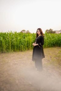 3 Piece Black Shirt, Dupatta & Trouser