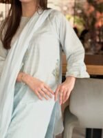 3 Piece Sky Blue Lawn Shirt & Dupatta - Image 2