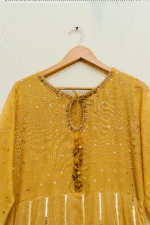 3 Piece Mustard Frock Dupatta & Trouser - Image 4