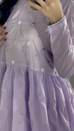 3 Piece Lawn Frock, Dupatta & Trouser - Image 2