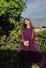 3 Piece Purple Shirt Dupatta & Trouser - Image 9