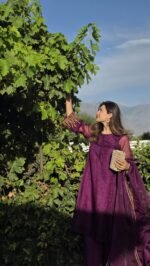 3 Piece Purple Shirt Dupatta & Trouser - Image 8