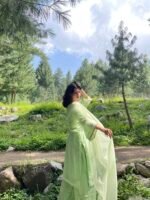 3 piece Pista Silk Shirt, Trouser & Dupatta - Image 4