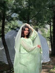 3 piece Pista Silk Shirt, Trouser & Dupatta - Image 2