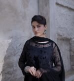 Four Piece Palachi Velvet Shirt, Inner, Dupatta & Plazo - Image 4