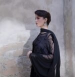 Four Piece Palachi Velvet Shirt, Inner, Dupatta & Plazo - Image 3