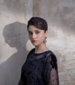 Four Piece Palachi Velvet Shirt, Inner, Dupatta & Plazo - Image 9