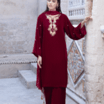 3 Piece Velvet Shirt Mukaish, Dupatta & Trouser