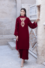 3 Piece Velvet Shirt Mukaish, Dupatta & Trouser