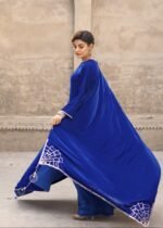 Royal Blue Velvet Shawl - Image 3