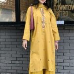 3 Piece Mustard Shirt, Trouser & Dupatta