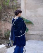 Dark Blue Velvet Shawl - Image 3