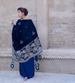 Dark Blue Velvet Shawl