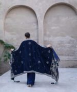 Dark Blue Velvet Shawl - Image 5