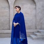 Royal Blue Velvet Shawl