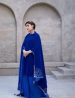 Royal Blue Velvet Shawl