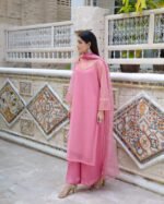 3 Piece Net Shirt, Plazo & Dupatta - Image 6