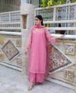 3 Piece Net Shirt, Plazo & Dupatta - Image 4