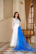 3 Piece Organza Frock, Trouser & Dupatta - Image 7