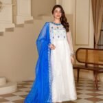 3 Piece Organza Frock, Trouser & Dupatta