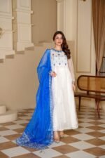 3 Piece Organza Frock, Trouser & Dupatta
