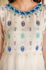 3 Piece Organza Frock, Trouser & Dupatta - Image 3