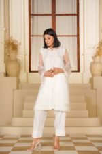 2 Piece Organza Coat Style Shirt & Trouser - Image 8